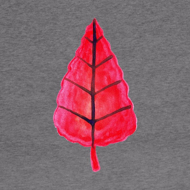 Watercolor Red Leaf by saradaboru